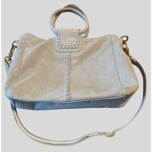 Hobo Shelia Womens Light Blue Leather Shoulder Bag With Stitch Detail